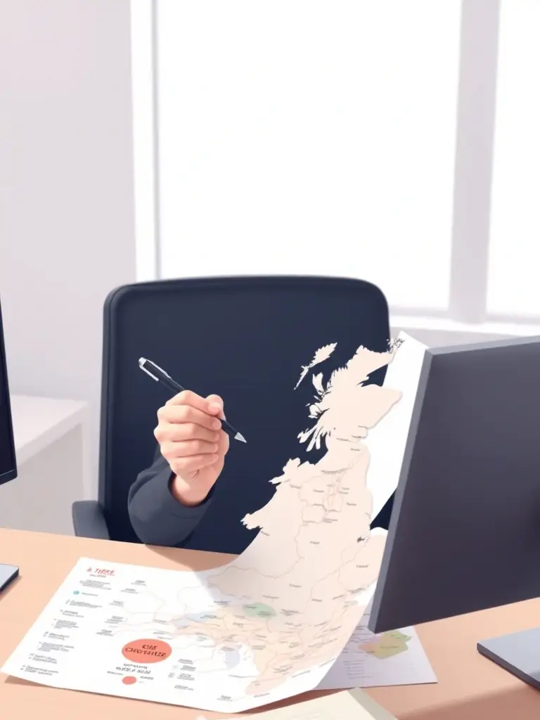 A person looking thoughtfully at a career roadmap, symbolizing strategic career planning.